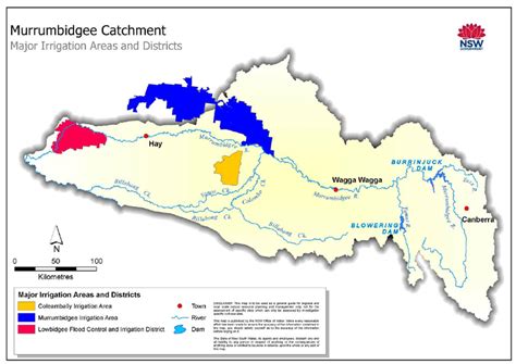 Major Irrigation Areas And Districts Of The Murrumbidgee Catchment