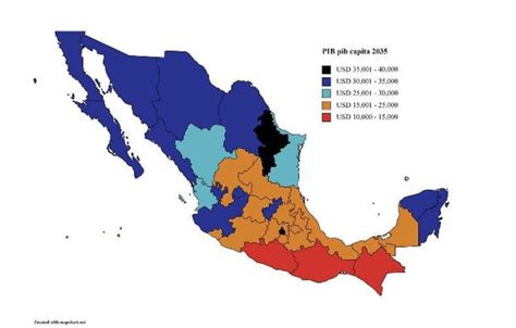 Proyectado Pib Per Capita Nominal De Todo Los Estados De Mexico Para