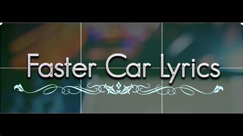 Faster Car Lyrics Karaoke / JONAS BLUE - FAST CAR ( feat. DAKOTA ...