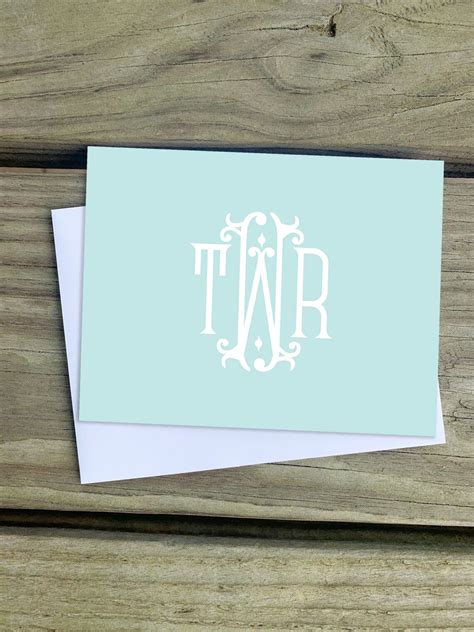 Personalized Monogram Stationery Folded Note Cards Couples Etsy