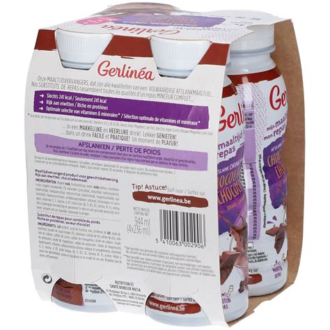 Gerlinéa Mon Repas à boire saveur chocolat 4x236 ml Redcare Pharmacie