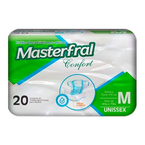 Fralda Geriátrica Confort Masterfral M 20 Unidades Tenda Atacado