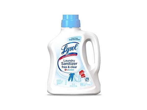 Lysol Laundry Sanitizer, Free & Clear, 0% Bleach, 90 fl oz/2.66 L ...