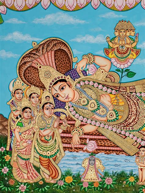 Beautiful Painting Of Ranganatha Swamy Lord Vishnu Mysore Style