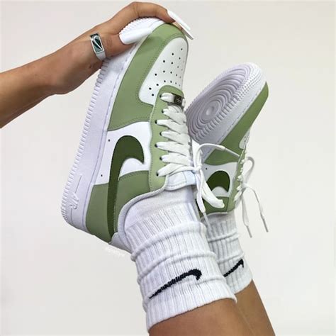 Sage Green Shadow Custom Air Force 1s Af1s Etsy