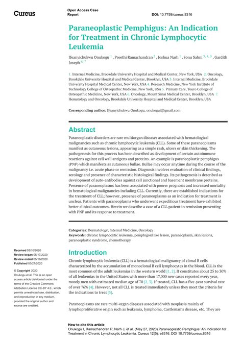 (PDF) Paraneoplastic Pemphigus: An Indication for Treatment in Chronic ...