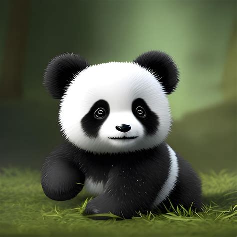 Premium Ai Image Cute Tiny Little Panda Cub Generative Ai