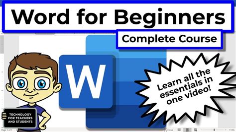 Microsoft Word For Beginners The Complete Course In Microsoft