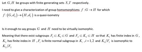 When does group homomorphism imply quasi-isometric - Mathematics Stack Exchange