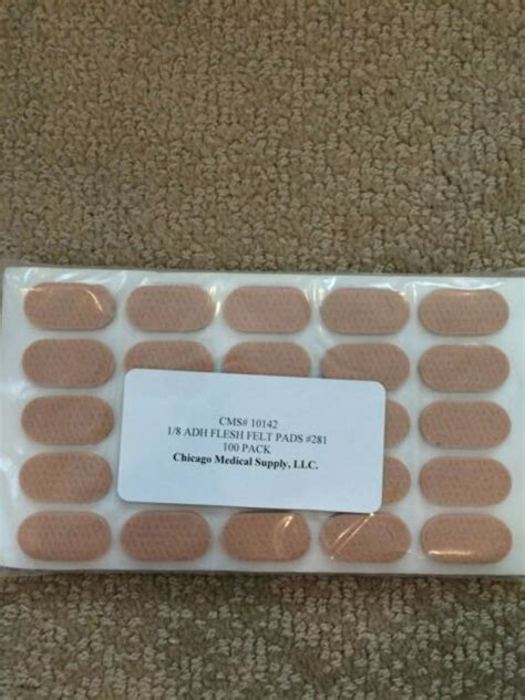 Pedi Pads Chicago Medical 18 Wool Felt Corntoe Aperture Pad Flesh Ebay