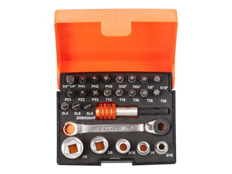 Bahco S Af Standard Bit And Socket Set For Slotted