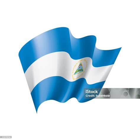 Ilustración De Bandera De Nicaragua Vector Ilustración Sobre Un Fondo Blanco Y Más Vectores