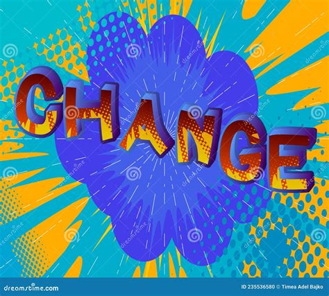 Change Comic Book Word Text On Abstract Comics Background Stock Vector