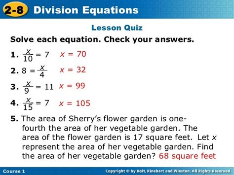 Division equations