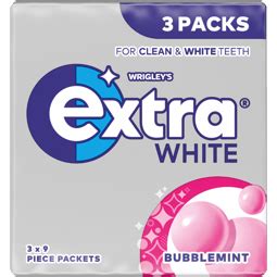 Extra White Bubblemint Chewing Gum Sugarfree Pieces Extra