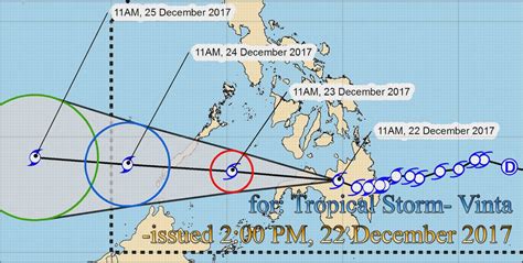 PAGASA Severe Weather Update for Tropical Storm-Vinta as of 11:00 AM ...