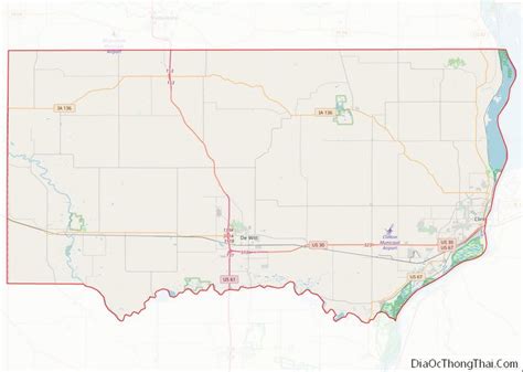 Map of Clinton County, Iowa - Thong Thai Real