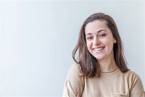 Premium Photo Happy Girl Smiling Beauty Portrait Young Happy