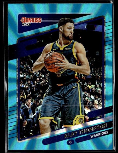 KLAY THOMPSON 2021 22 DONRUSS HOLO TEAL 73 PARALLEL GOLDEN STATE