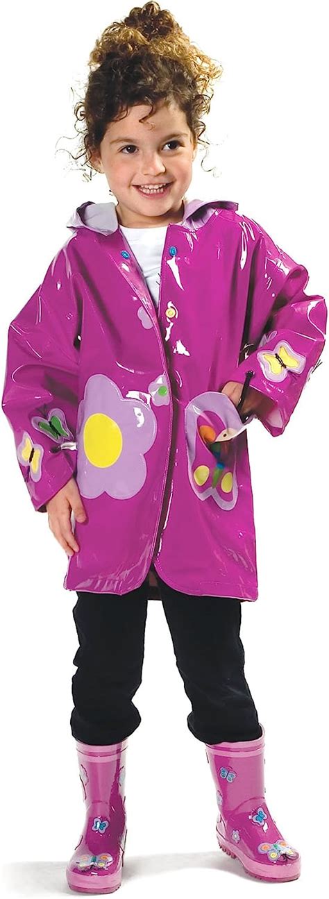 Buy Kidorable Purple Butterfly Pu All Weather Raincoat For Girls With