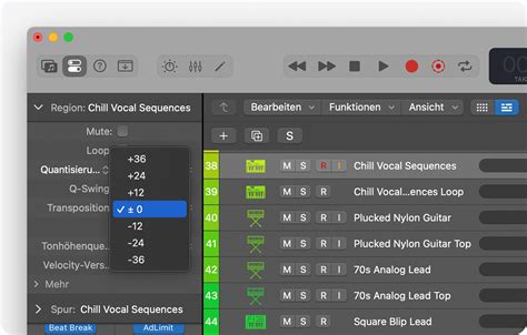 Tonhöhe einer Audioregion in Logic Pro für den Mac ändern Apple