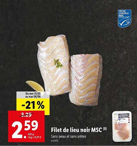 Promo Filet De Lieu Noir Msc Chez Lidl Icatalogue Fr