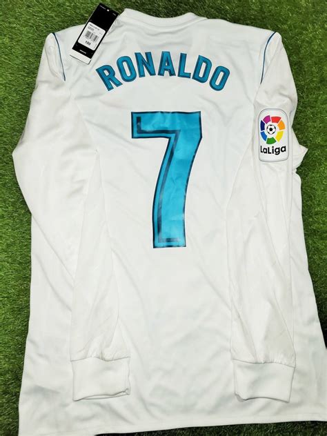 Cristiano Ronaldo Real Madrid 2017 2018 Long Sleeve Soccer Jersey Shir