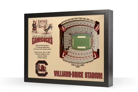 South Carolina Gamecocks Williams-Brice Stadium 3D Wood Stadium Replica ...