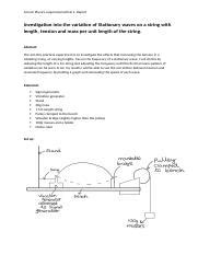 Stationary Waves experiment.docx - A-level Physics required practical 1- Report Investigation ...