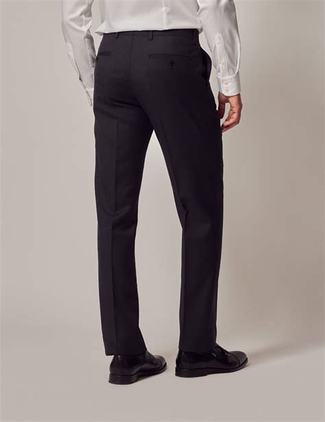 Dark Charcoal Twill Slim Fit Suit Trousers Hawes And Curtis