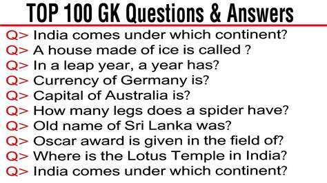 Top Gk Questions Answers India Gk Question And Answers In