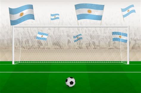 Aficionados Del Equipo De F Tbol Argentino Con Banderas De Argentina