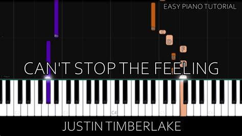 Justin Timberlake Can T Stop The Feeling Easy Piano Tutorial Youtube