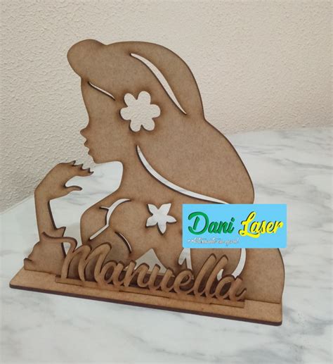 Centro De Mesa Rapunzel Princesa Nome Decora O Mdf Mm