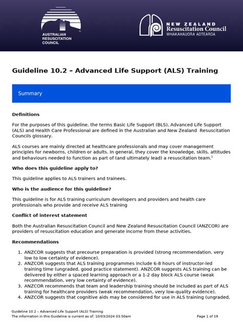 Guideline 10 2 Advanced Life Support Als Training 231 Pdf Cardiopulmonary Resuscitation