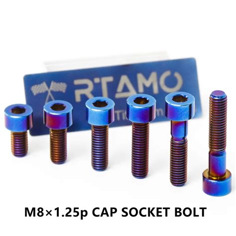 1 Piece RTAMO M8 Titanium Alloy Bolts M8x20 25 30 35 40 45mm Hex Socket