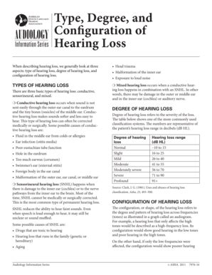 Fillable Online Asha Audiology Information Series Type Degree And