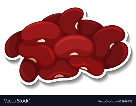 Kidney Beans Sticker On White Background Vector Image