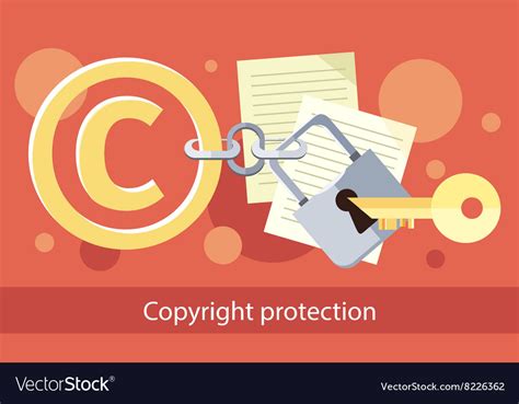 Copyright Protection Design Flat Royalty Free Vector Image