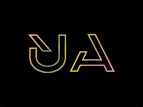 logo de lettre ua avec vecteur de texture arc-en-ciel coloré. vecteur ...