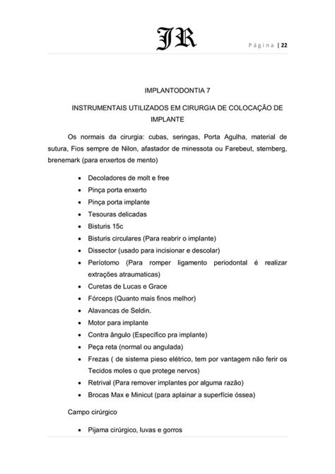 AV2 Resumo de implantodontia Autoria João Ricardo PDF