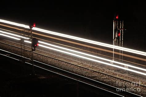 Railroad Signals At Night Photograph By Sean Graham White Fine Art