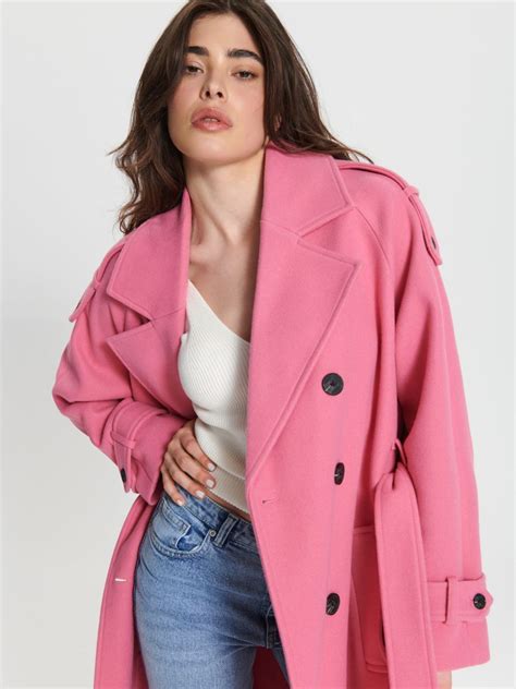 Cappotto Con Cintura Da Annodare In Vita Colore Rosa Sinsay Ab X