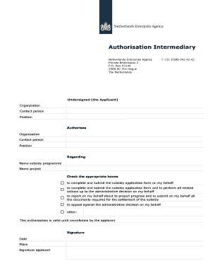 Fillable Online English Rvo Authorisation Intermediary English Rvo