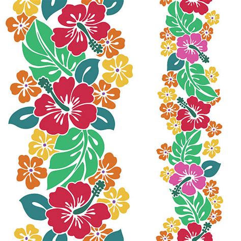 Hawaiian Flower Border Silhouette Illustrations, Royalty-Free Vector ...