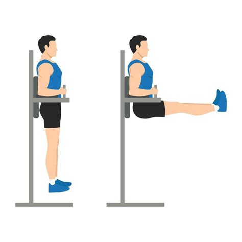 Man Doing Hanging Leg Raises Side View Abdominals Exercise 26177945 Vector Art At Vecteezy