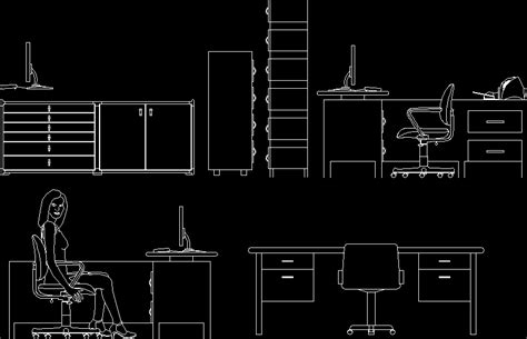 Elevation Of Office Furniture 2D DWG Elevation For AutoCAD Designs CAD