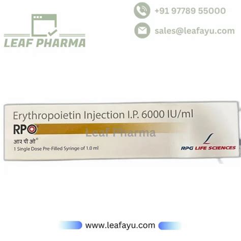 Rpo Iu Injection Recombinant Human Erythropoietin Alfa Iu