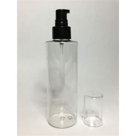 Ml Clear Pet Cylinder Bottle With Black Cream Pump