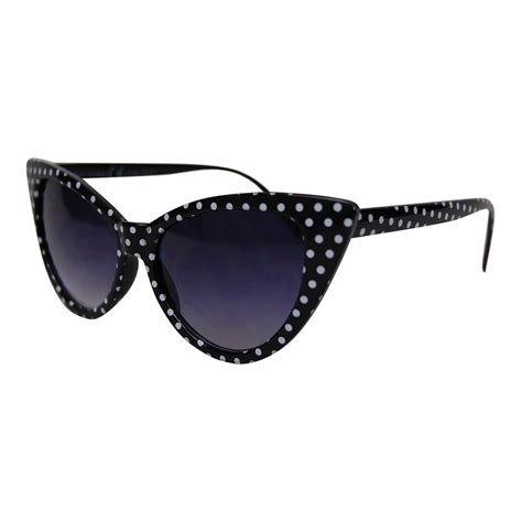 Retro Womens Fashion Vintage Style Polka Dot Cat Eye Sunglasses 50s